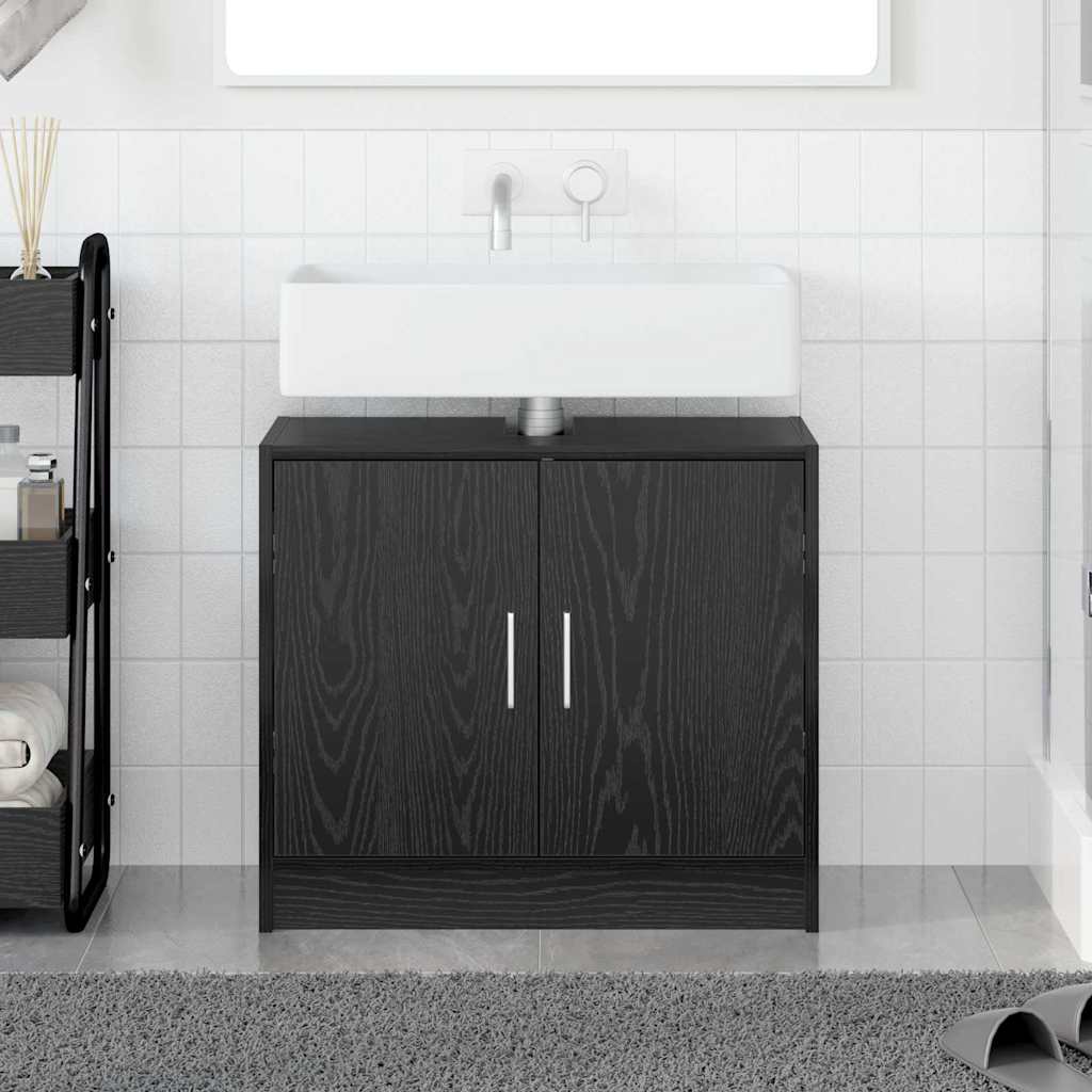 Waschbecken-Schrank mit Speicher Schwarze Eiche 63 x 29 x 55 cm