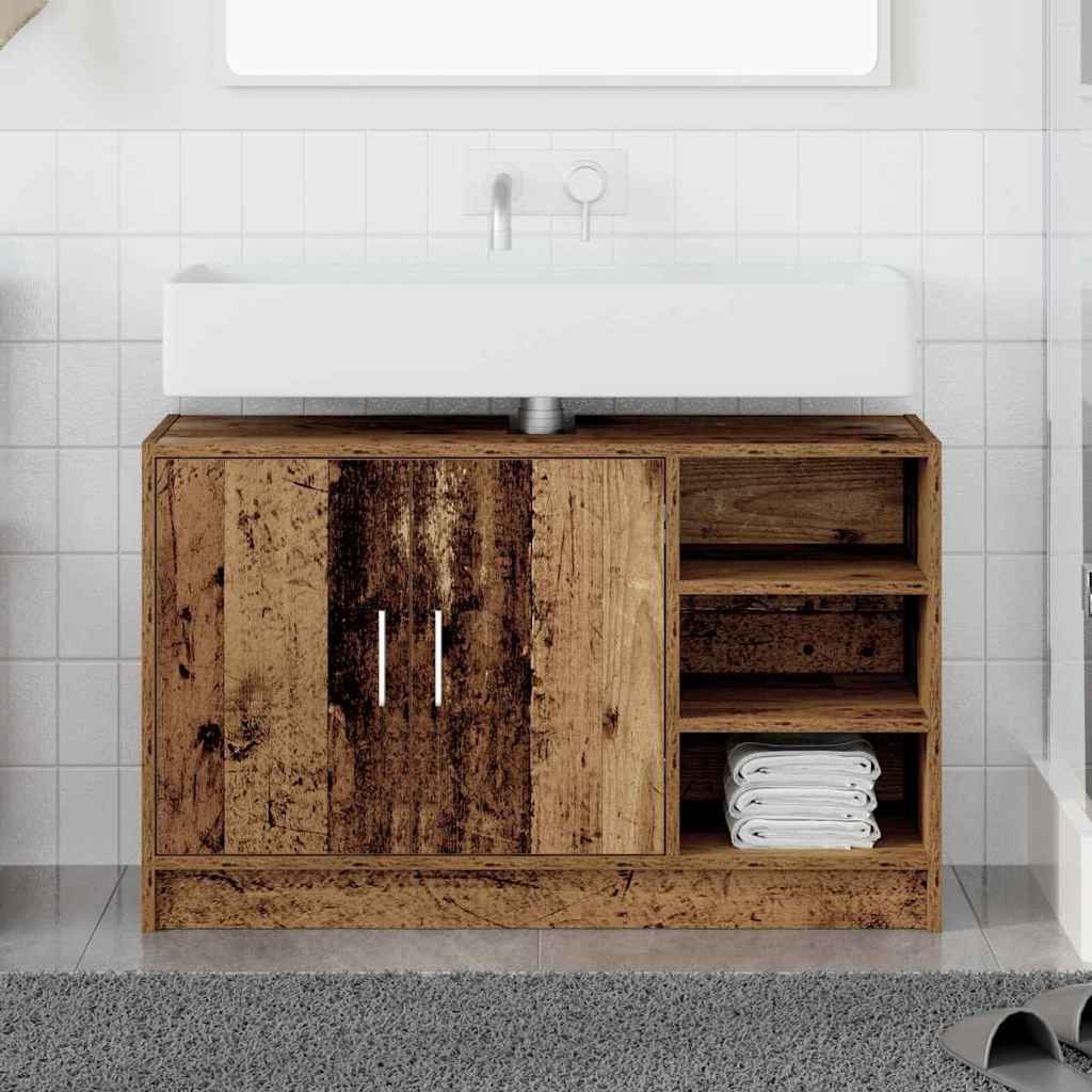 Waschbecken-Schrank Altholz 90 x 29 x 55 cm Holzwerkstoff