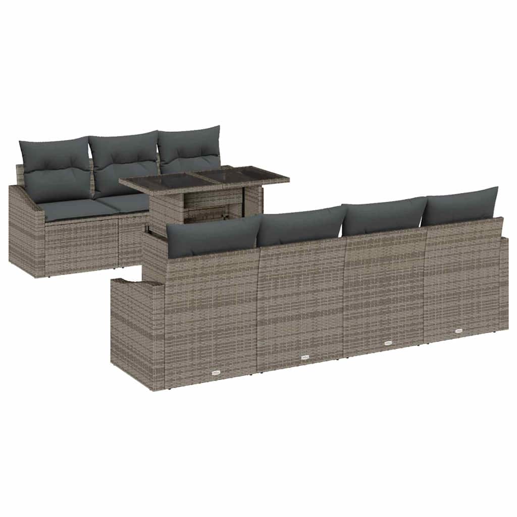 Garten-Sofa-Set mit Kissen 8 pcs Grau 100 x 55 x 73 cm