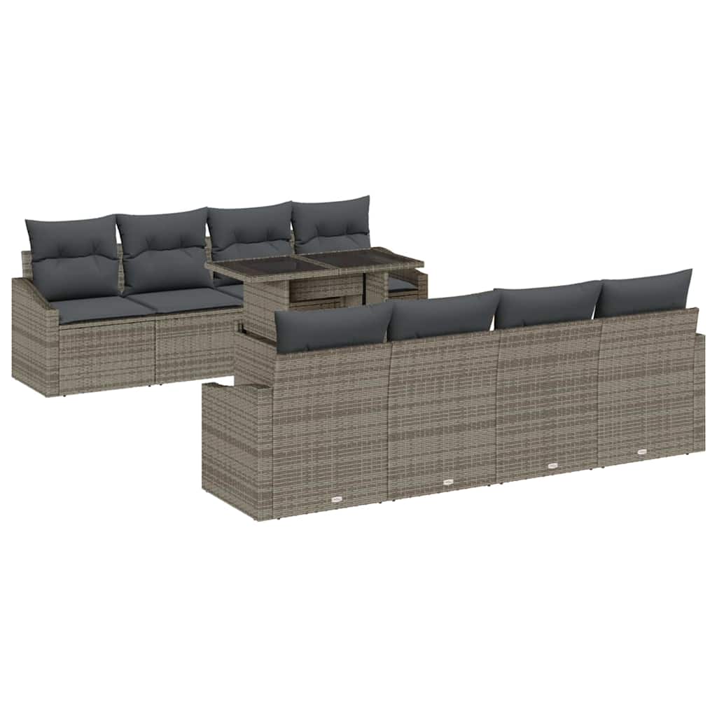 Garten-Sofa-Set mit Kissen 7 pcs Grau 100 x 55 x 73 cm