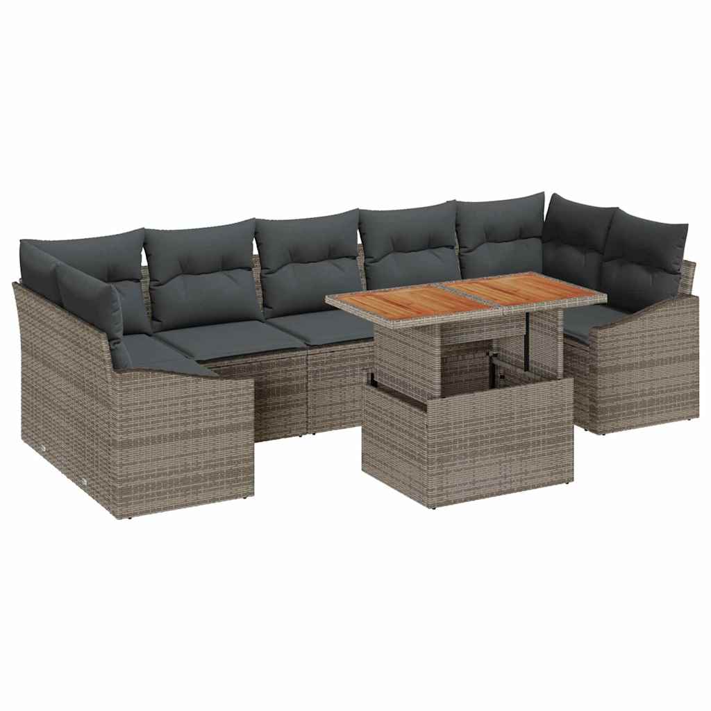 Garten Essgruppe mit Kissen Grau, Braun 100 x 55 x 73 cm