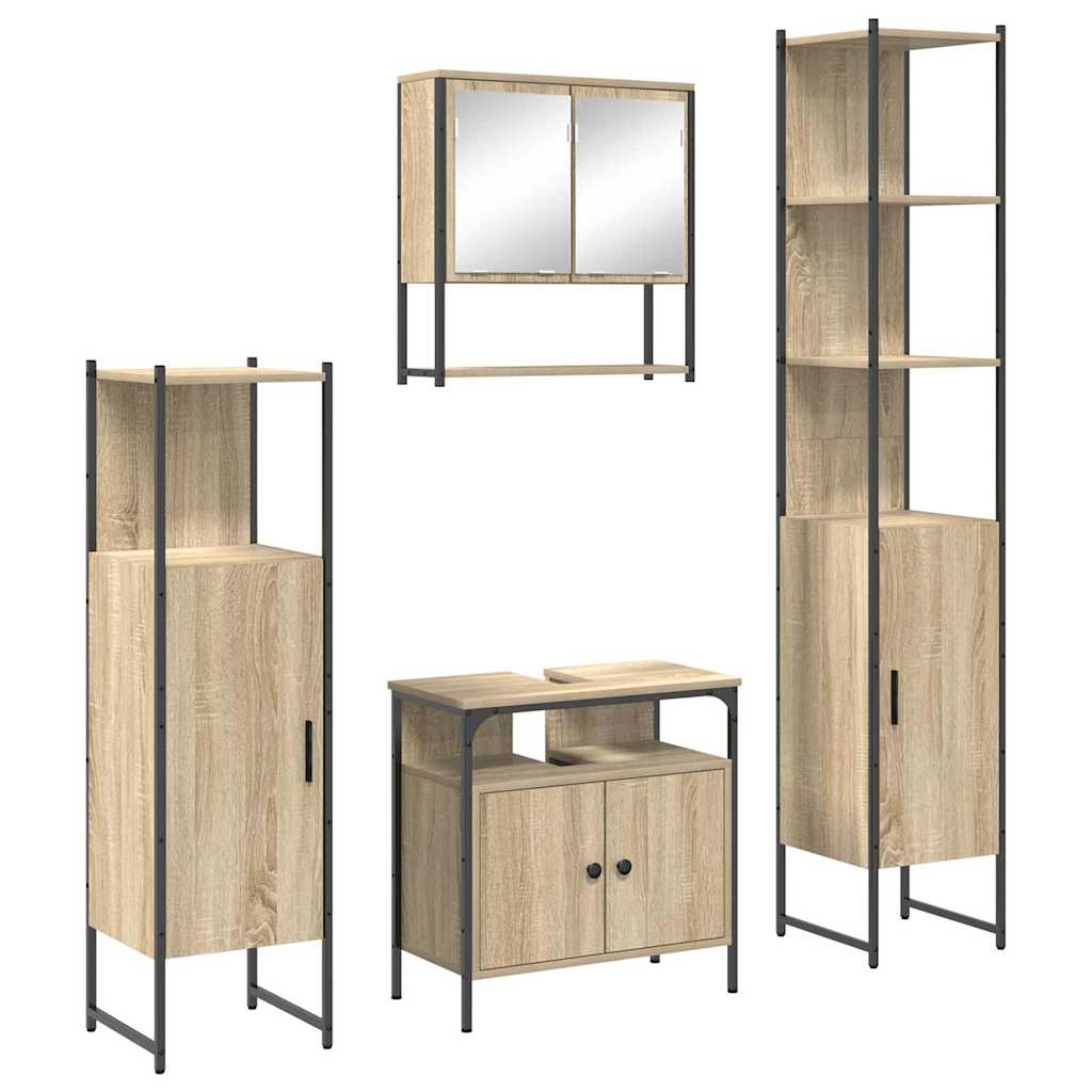 Badezimmermöbel Set 4 pcs Sonoma Eiche 33 x 33 x 185.5 cm