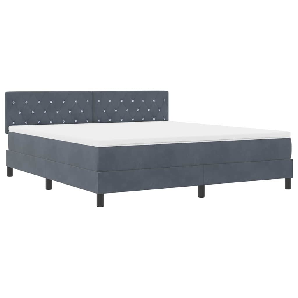 Boxspringbett mit Matratze Dunkelgrau 180 x 200 cm Samt