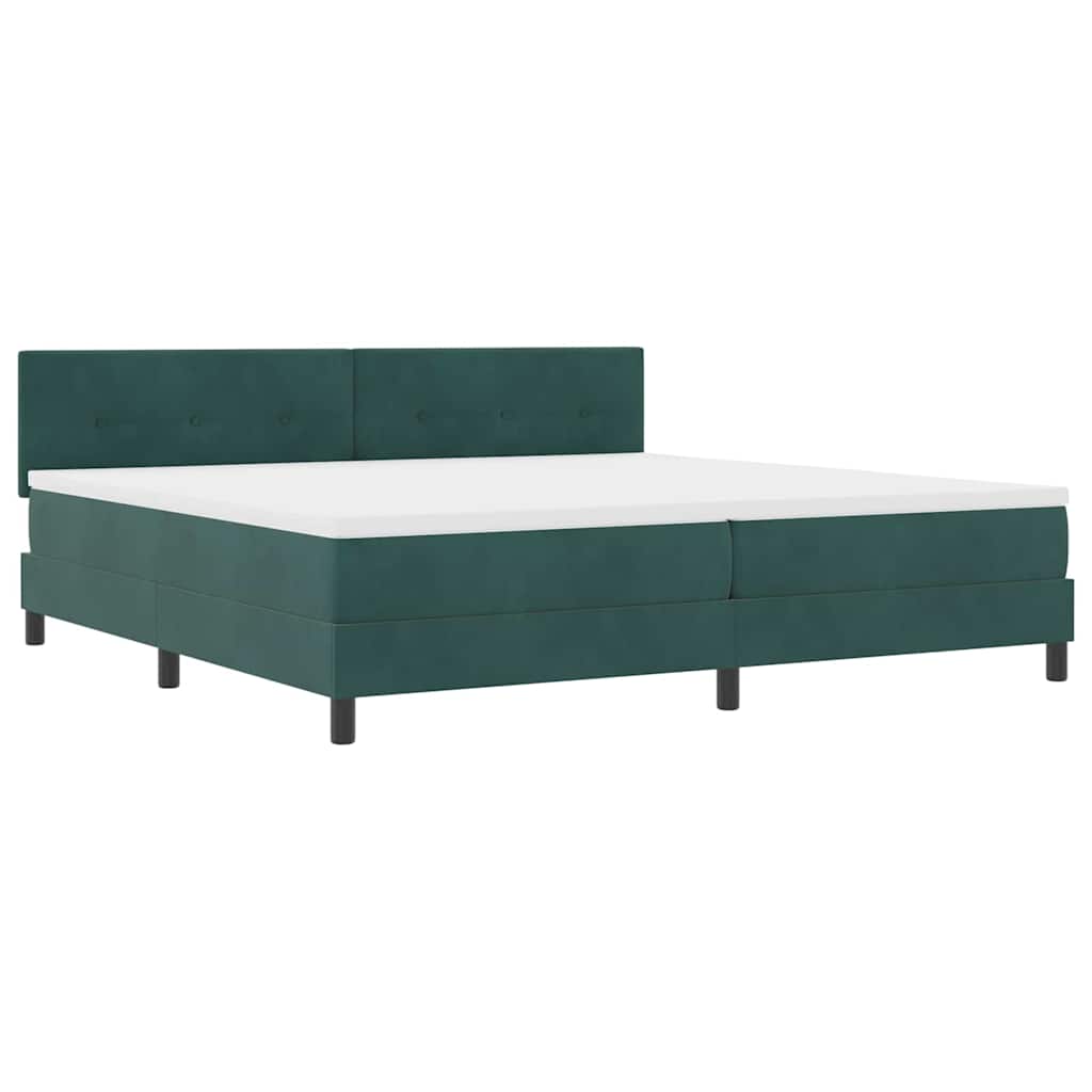 Boxspringbett mit Matratze Dunkelgrün 200 x 200 cm Samt
