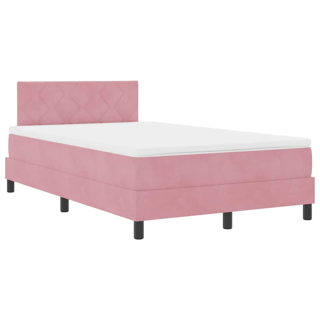 Boxspringbett mit Matratze mit Kopfteil Rosa 120 x 190 cm Samt