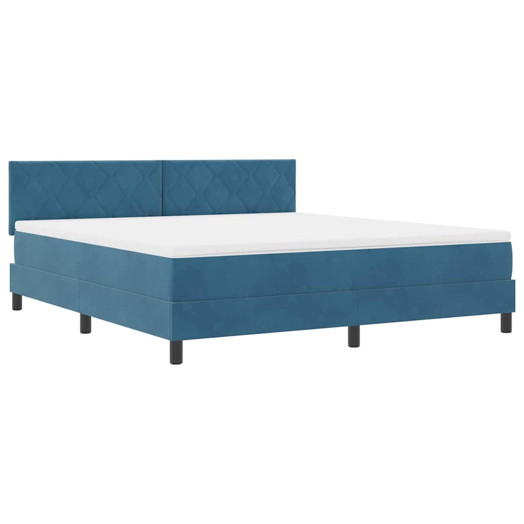 Boxspringbett mit Matratze Dunkelblau 180 x 200 cm Samt