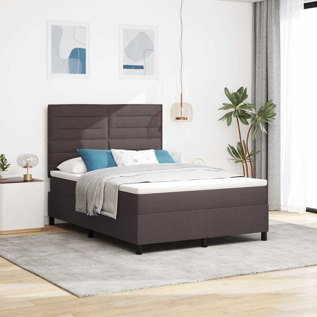 Boxspringbett mit Matratze Dunkelbraun 160 x 200 cm Stoff