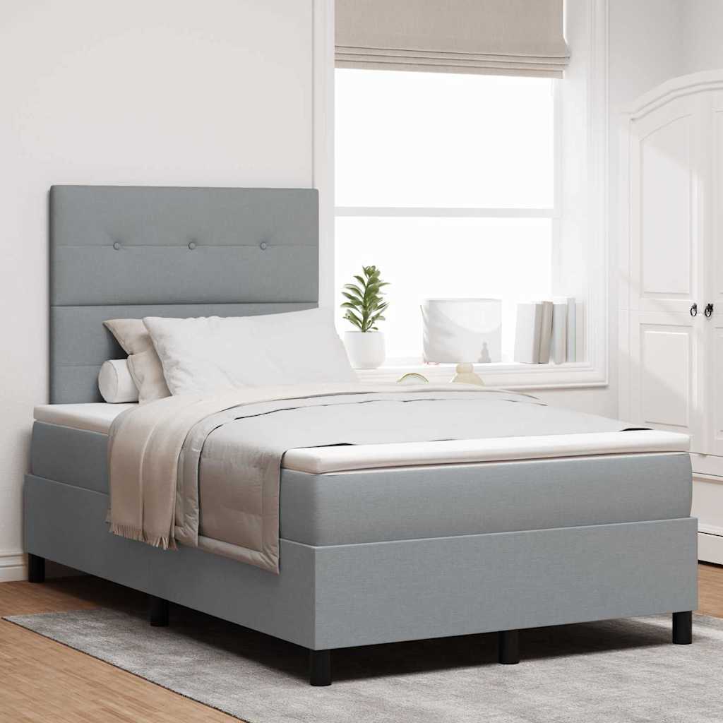 Boxspringbett mit Matratze Hellgrau 120 x 200 cm Stoff