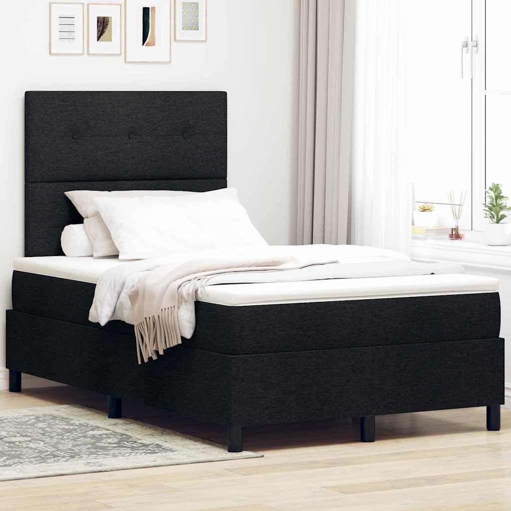 Boxspringbett mit Matratze Schwarz 120 x 200 cm Stoff