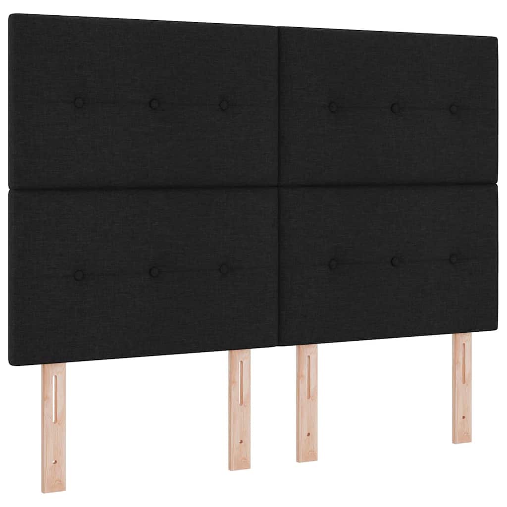 Boxspringbett mit Matratze Schwarz 140 x 200 cm Stoff