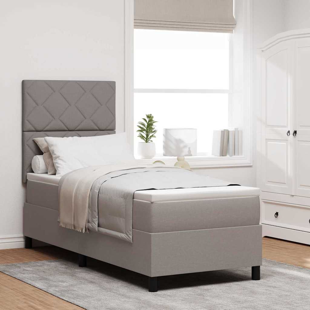 Boxspringbett mit Matratze mit Kopfteil Taupe 80 x 200 cm Stoff
