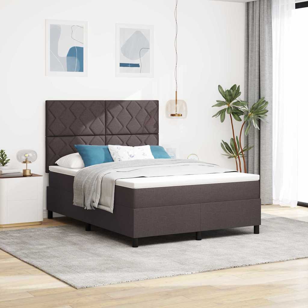 Boxspringbett mit Matratze Dunkelbraun 160 x 200 cm Stoff