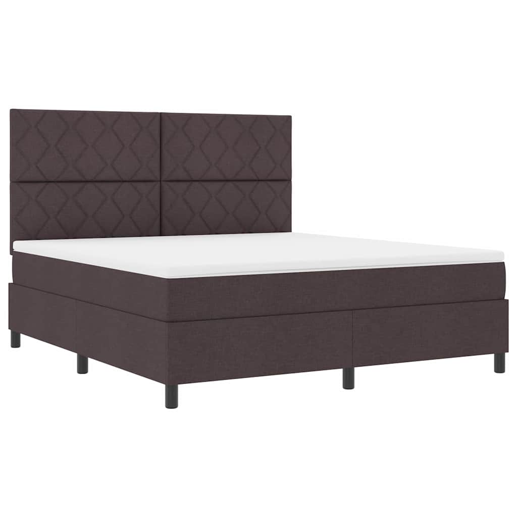 Boxspringbett mit Matratze Dunkelbraun 180 x 200 cm Stoff