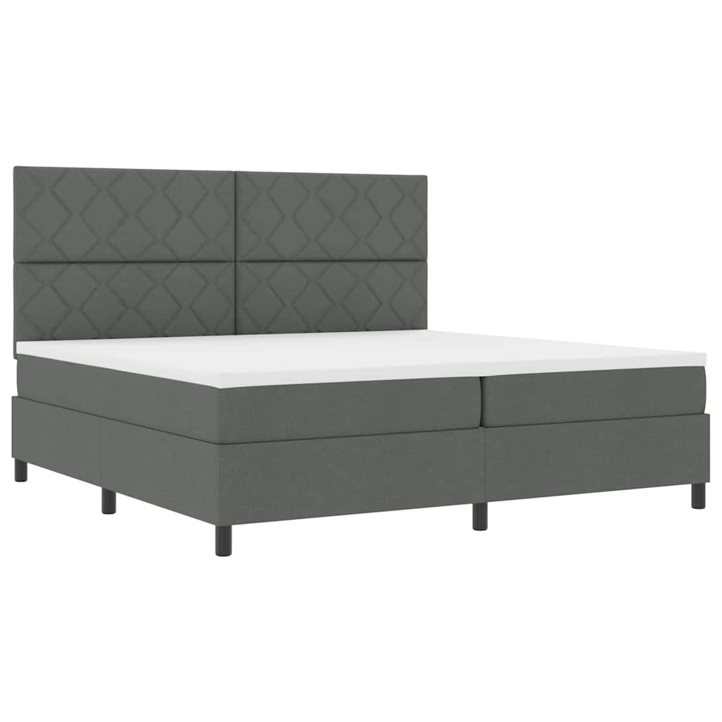 Boxspringbett mit Matratze Dunkelgrau 200 x 200 cm Stoff