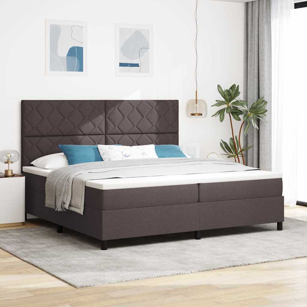 Boxspringbett mit Matratze Dunkelbraun 200 x 200 cm Stoff