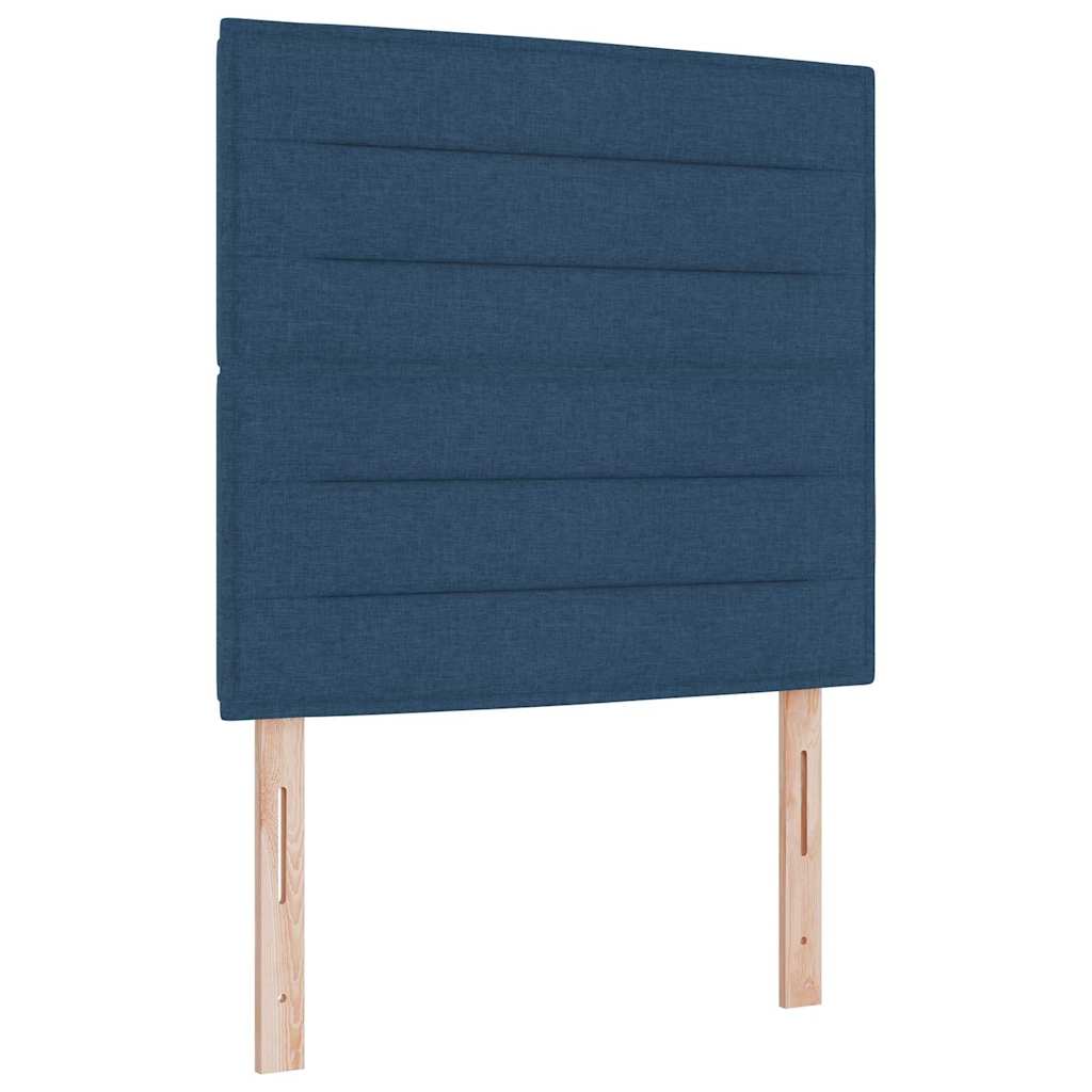 Boxspringbett mit Matratze mit Kopfteil Blau 120 x 200 cm Stoff