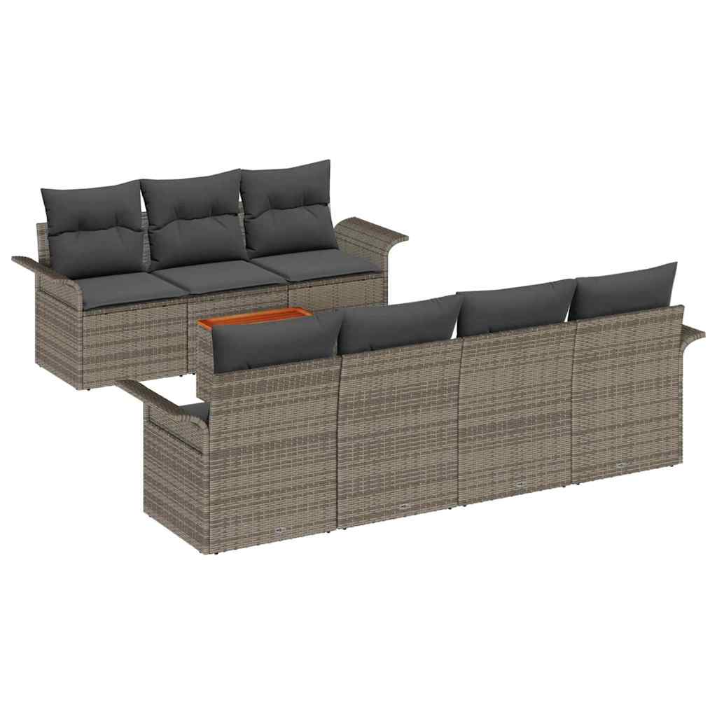 Garten-Sofa-Set mit Kissen Manuell 8 pcs Grau 55 x 55 x 37 cm