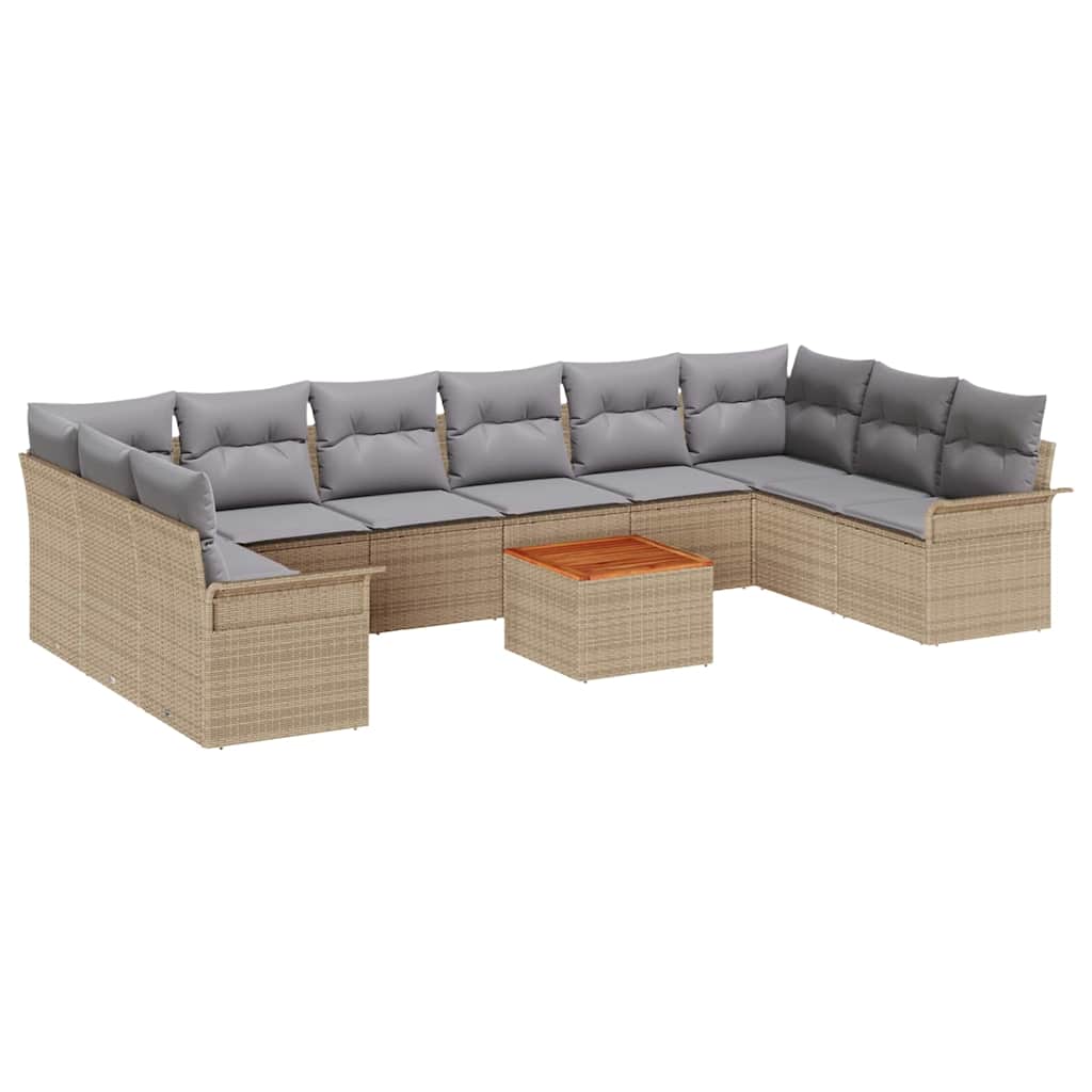 Garten-Sofa-Set Manuell 11 pcs Beige, Hellgrau 55 x 55 x 37 cm