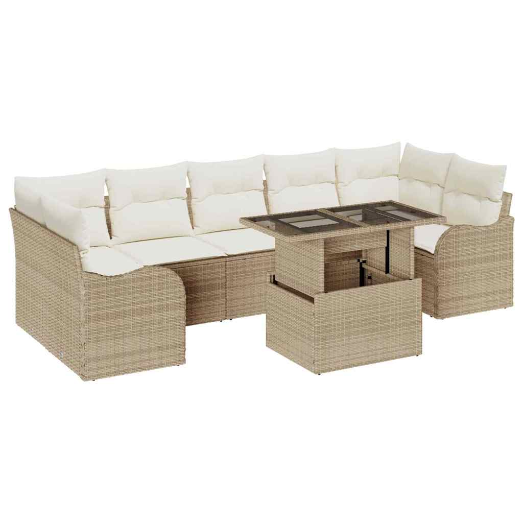 Garten-Sofa-Set 8 pcs Beige 100 x 55 x 73 cm Poly Rattan
