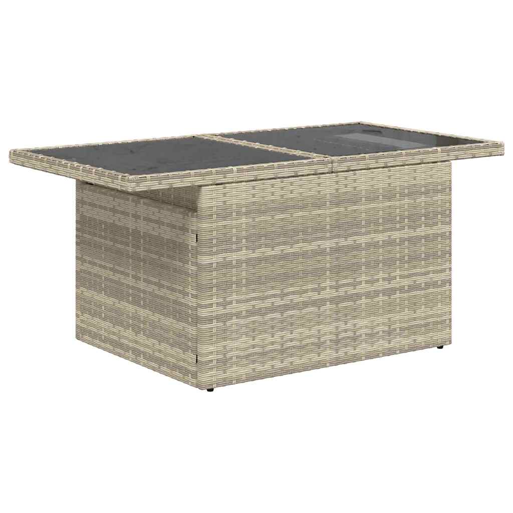 Garten-Sofa-Set 9 pcs Hellgrau 100 x 55 x 73 cm Poly Rattan