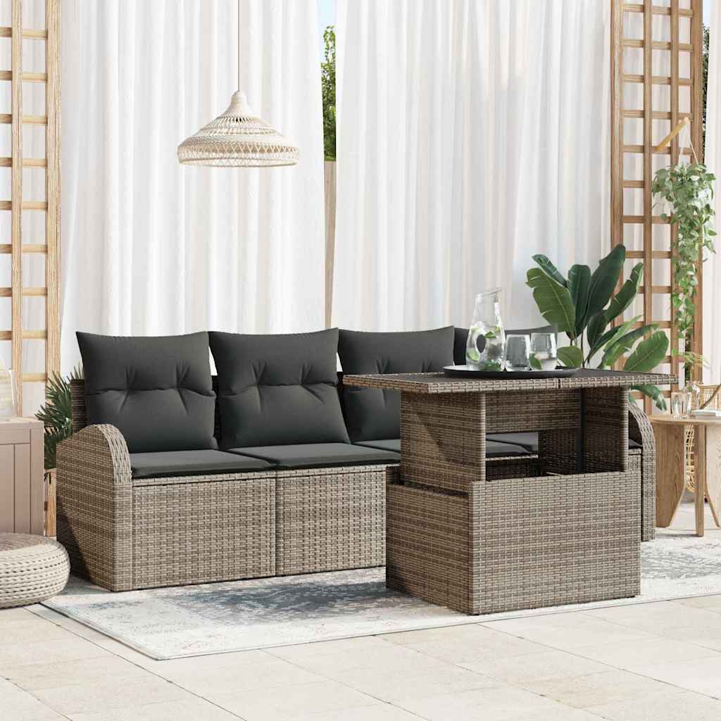 Garten-Sofa-Set Manuell 5 pcs Grau 100 x 55 x 73 cm Poly Rattan