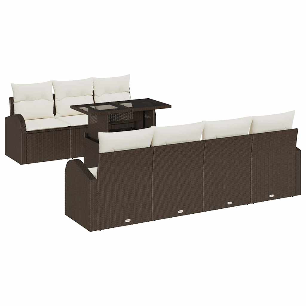Garten-Sofa-Set 8 pcs Braun 100 x 55 x 73 cm Poly Rattan