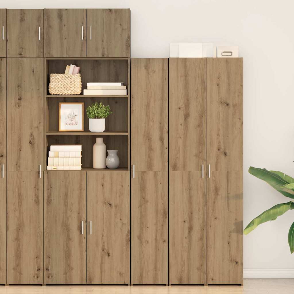 Hochboard Eiche handwerklich 30 x 42.5 x 185 cm Holzwerkstoff