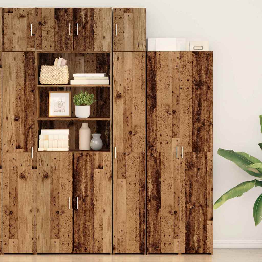 Schlanker Stauraum Schrank Altholz 30 x 42.5 x 225 cm