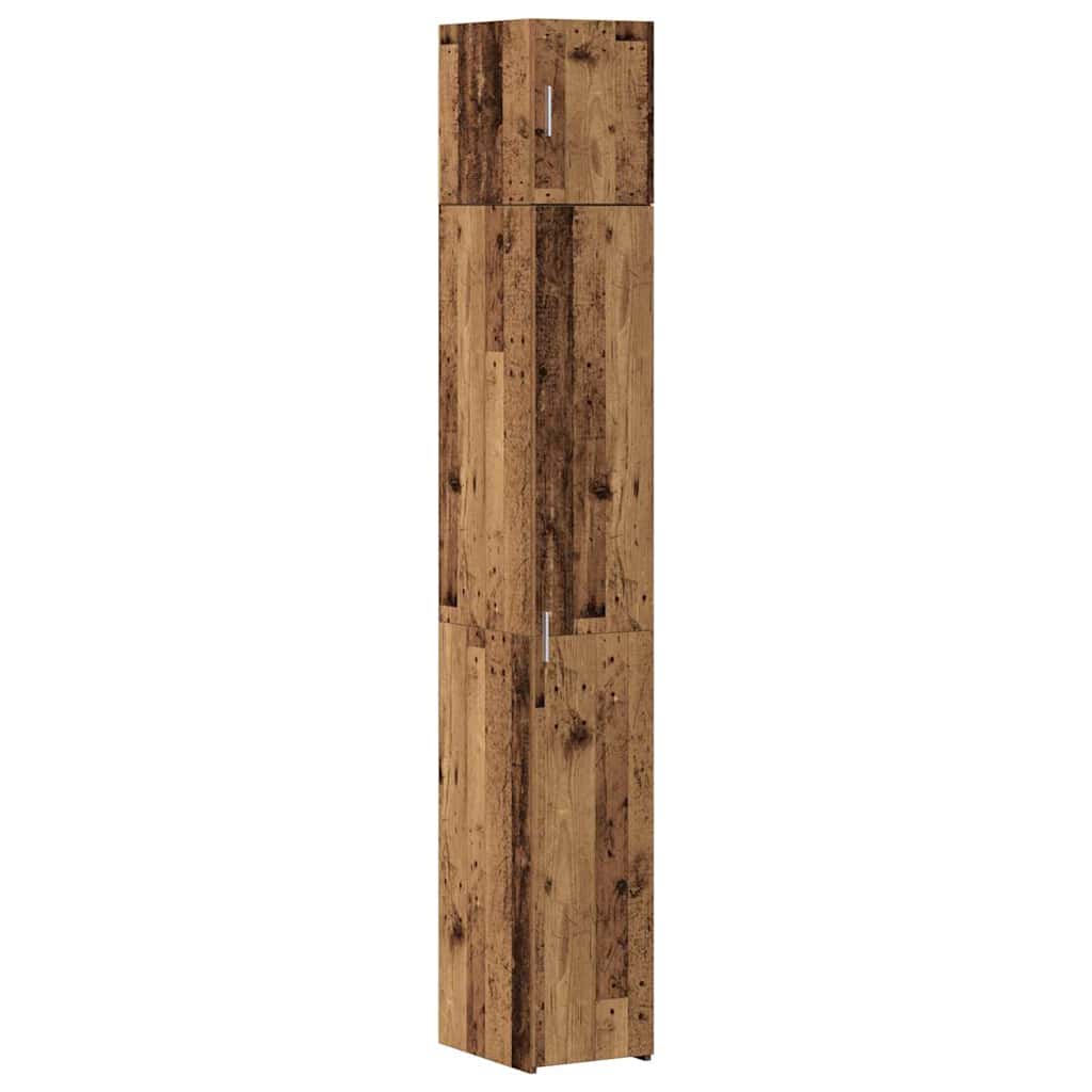 Schlanker Stauraum Schrank Altholz 30 x 42.5 x 225 cm