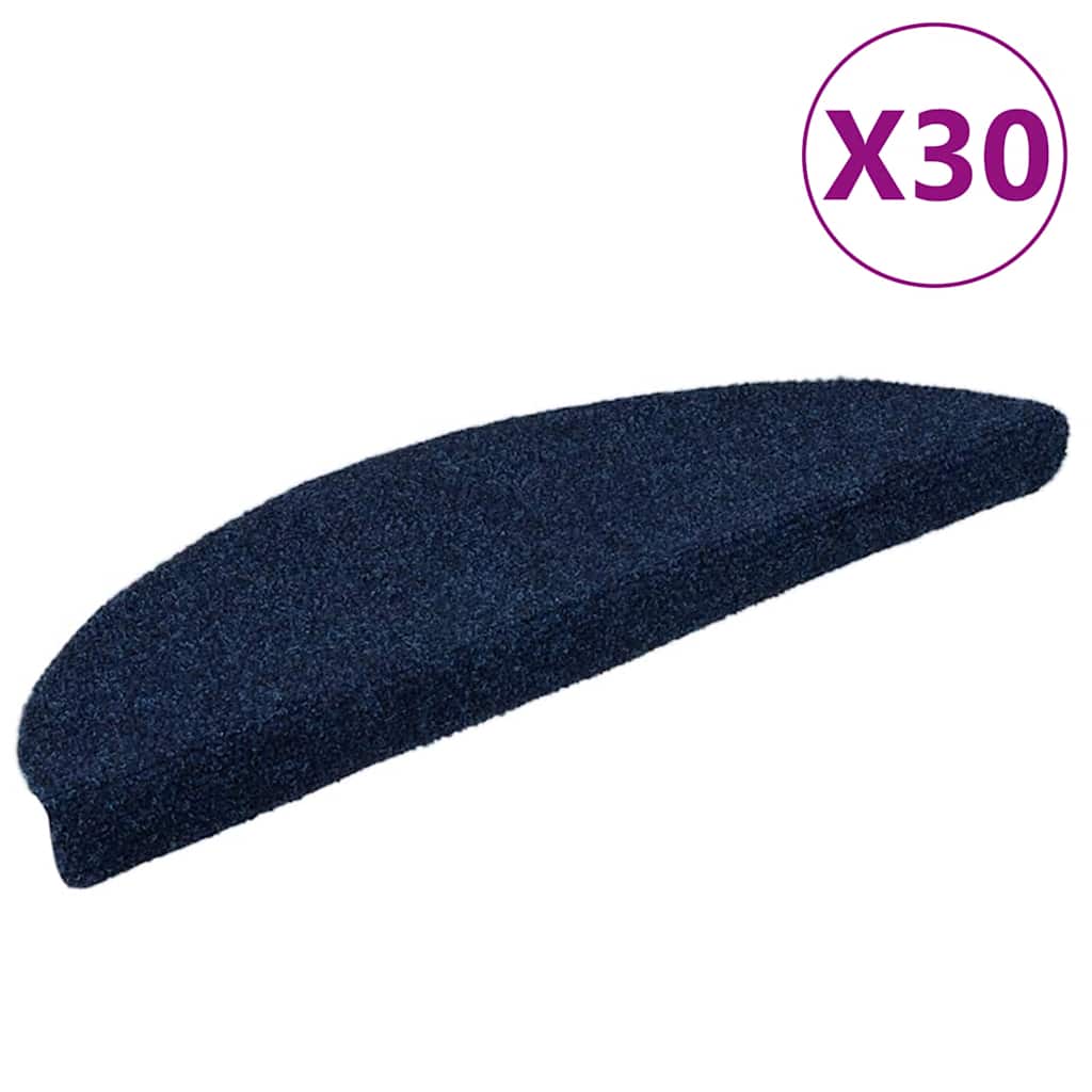 Stufenmatten Selbstklebend 30 Stk. 56x17x3 cm Marineblau Halbrund