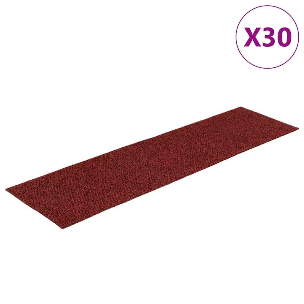 Stufenmatten Selbstklebend 30 Stk. 76x20 cm Bordeauxrot Rechteckig