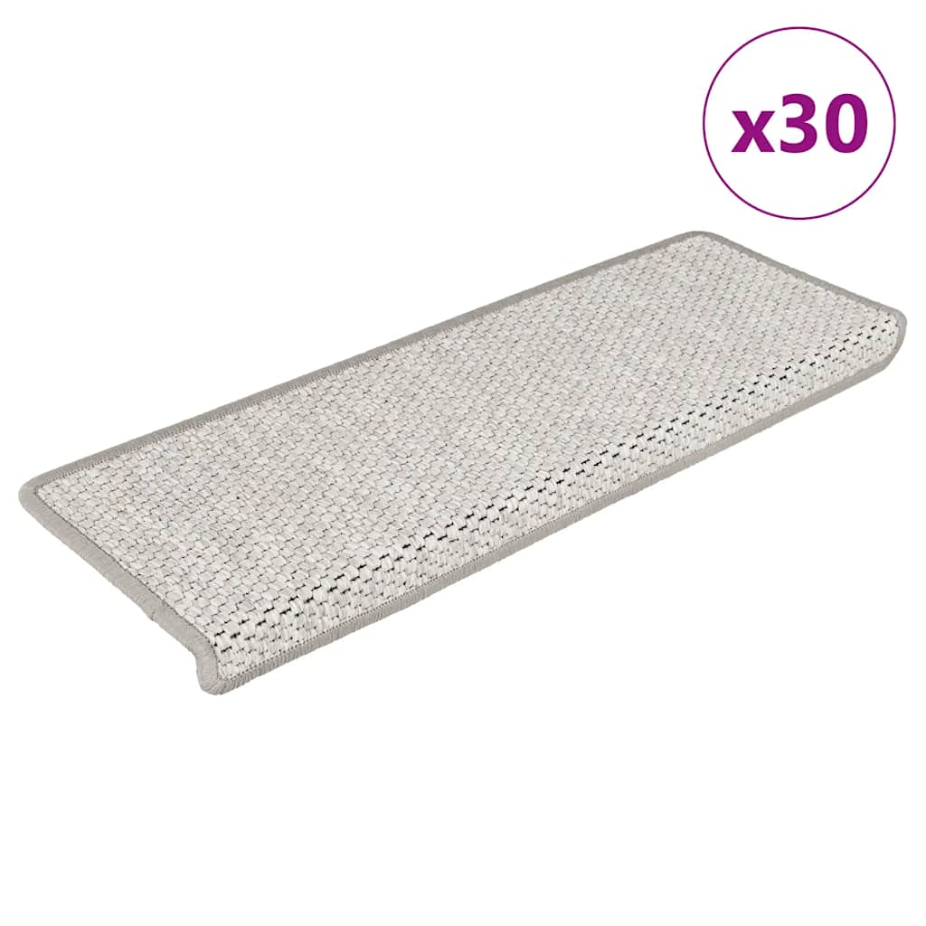 Stufenmatten Selbstklebend Sisal-Optik 30Stk. 65x21x4cm Platina