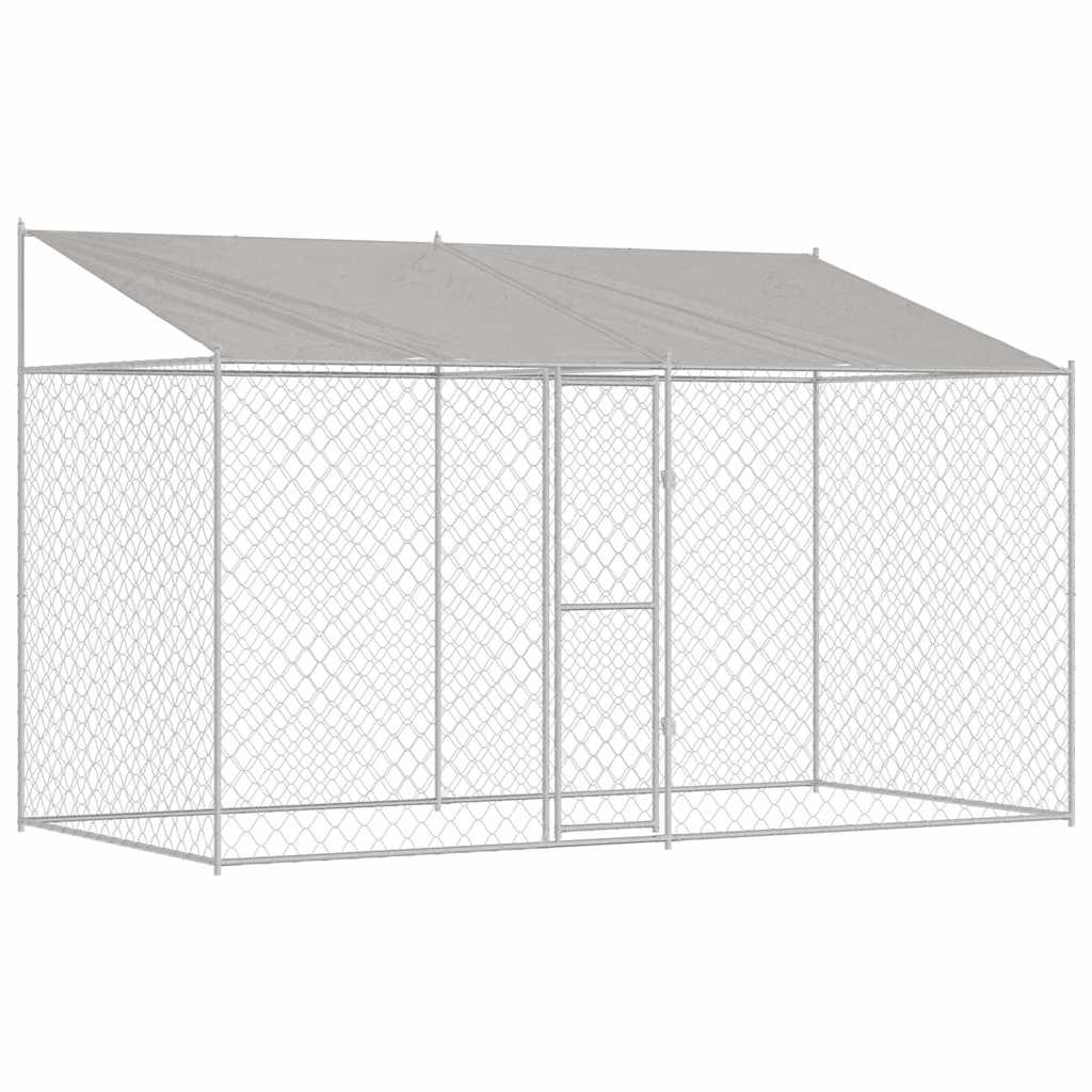 Hundekäfig Silber 400 x 200 x 256 cm Verzinkter Stahl