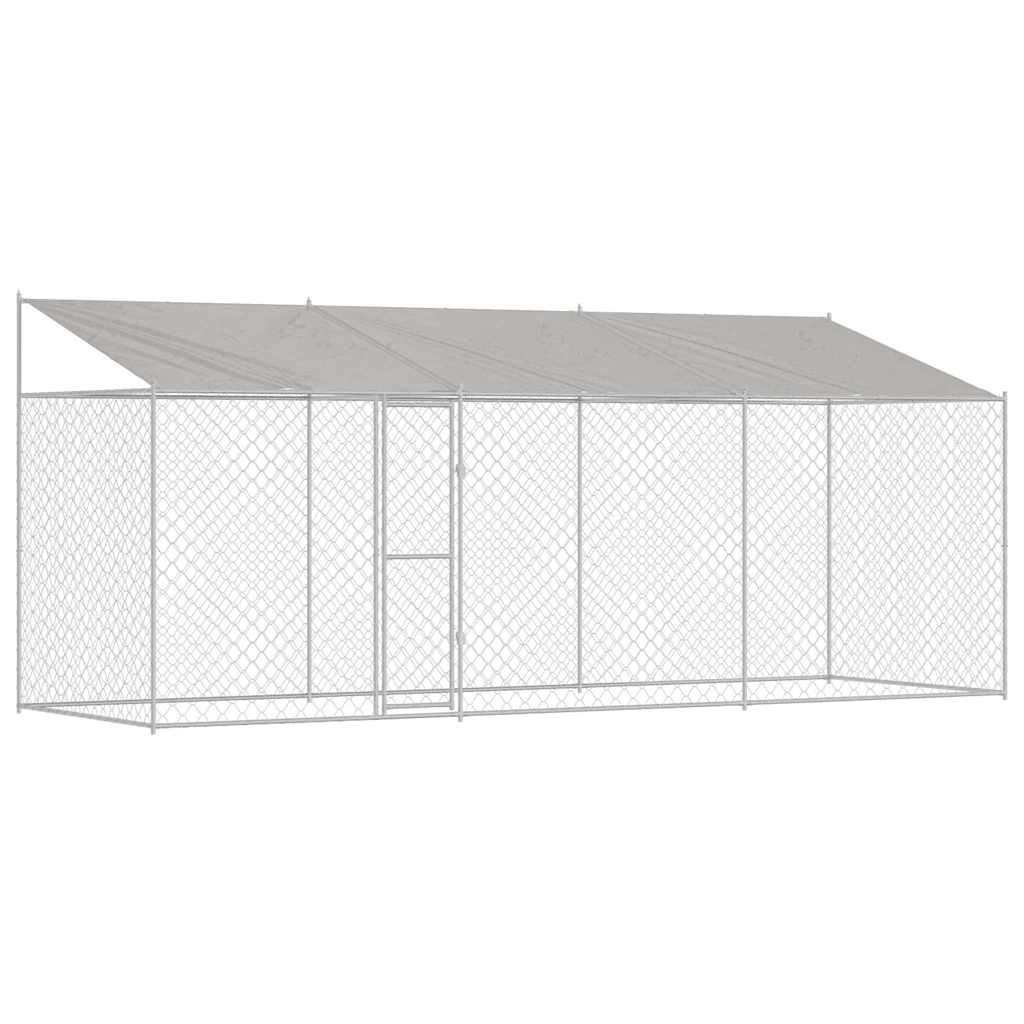 Hundekäfig Silber 600 x 200 x 256 cm Verzinkter Stahl