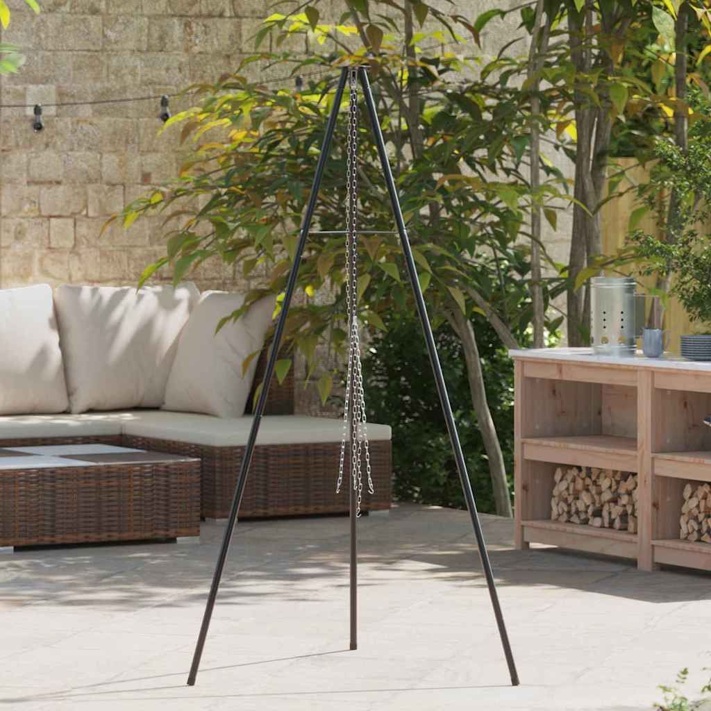 Lagerfeuer Stativ Schwarz 92 x 92 x 171.5 cm Stahl