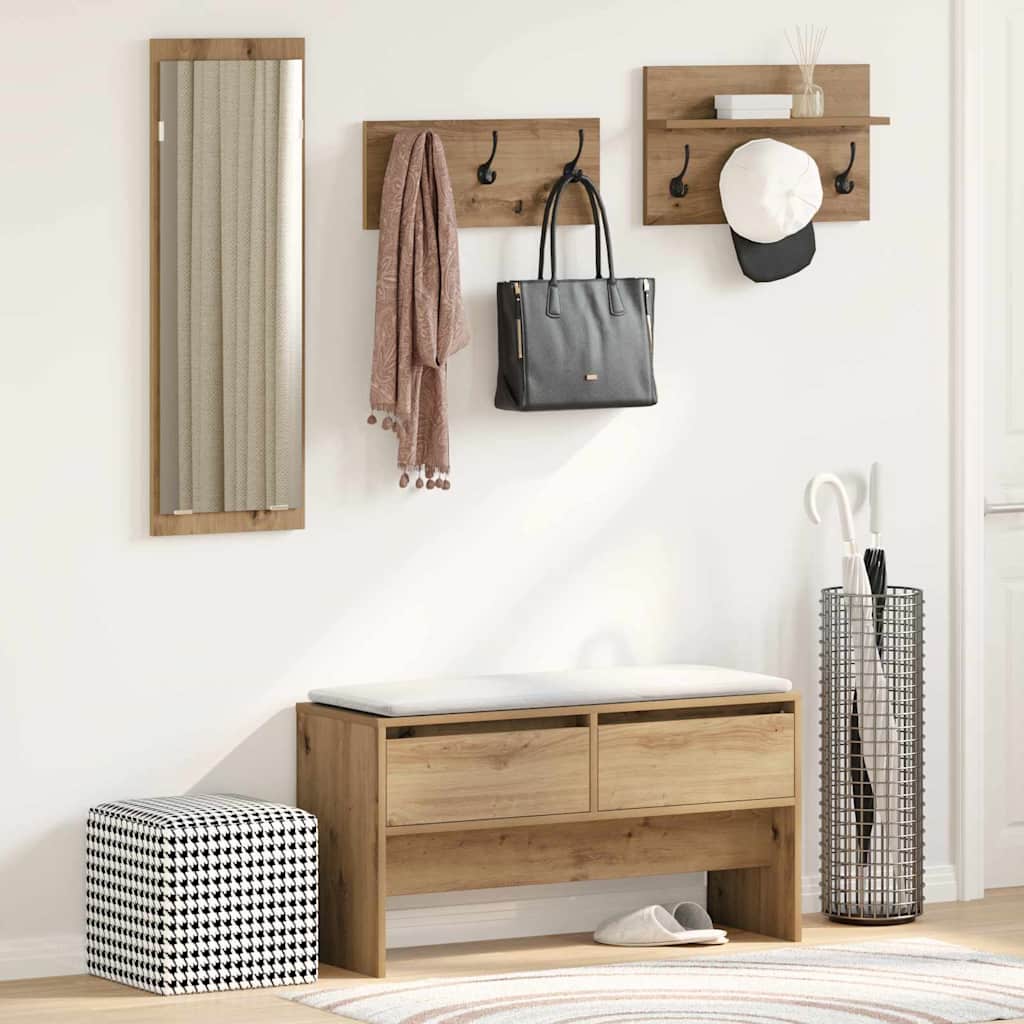 Flurmöbel-Set 4 pcs Schwarze Eiche 90 x 31 x 46.5 cm