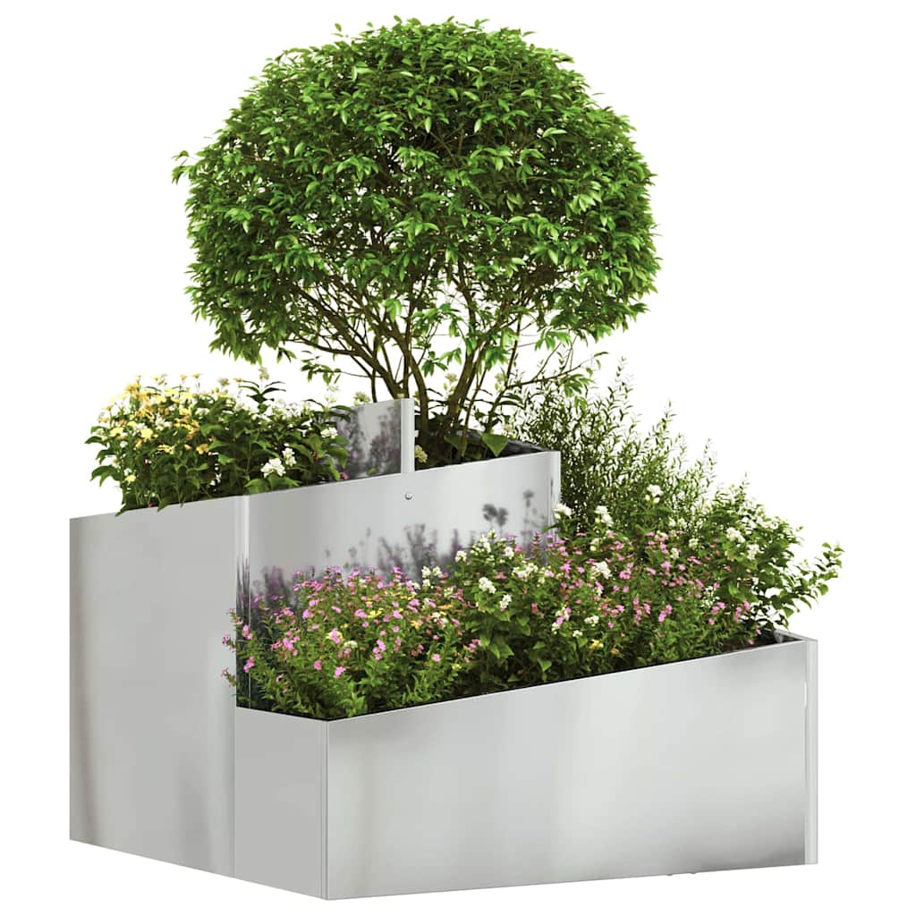 Gartenblumentopf Silber 60 x 60 x 50 cm Verzinkter Stahl