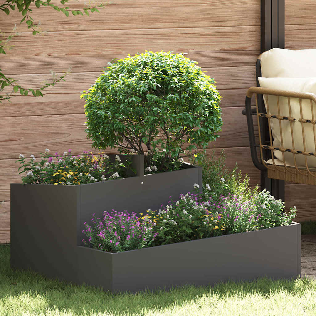 Gartenblumentopf Schwarz 80 x 80 x 50 cm Kaltgewalzter Stahl