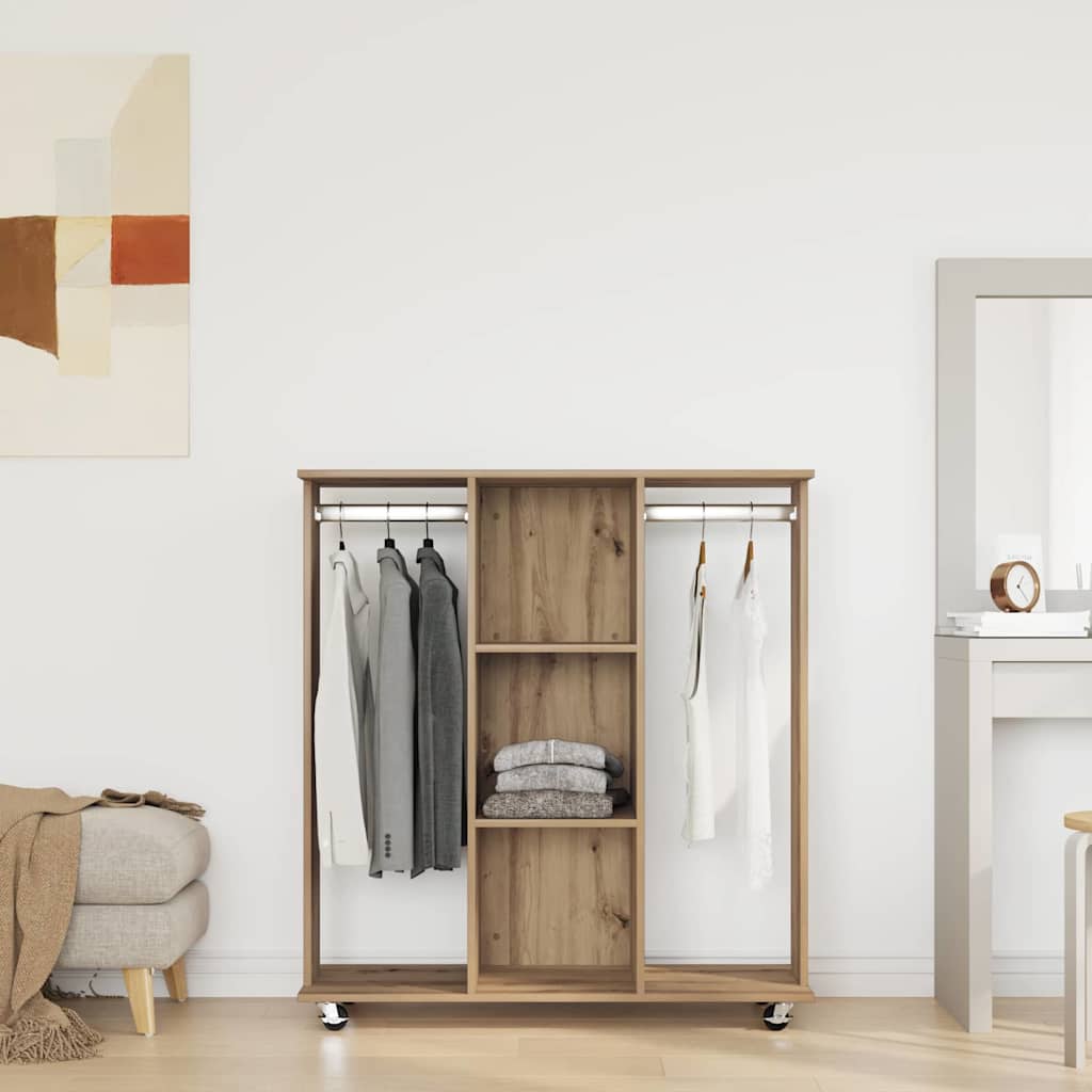 Kleiderschrank mit Regal Eiche handwerklich 102 x 38 x 110 cm