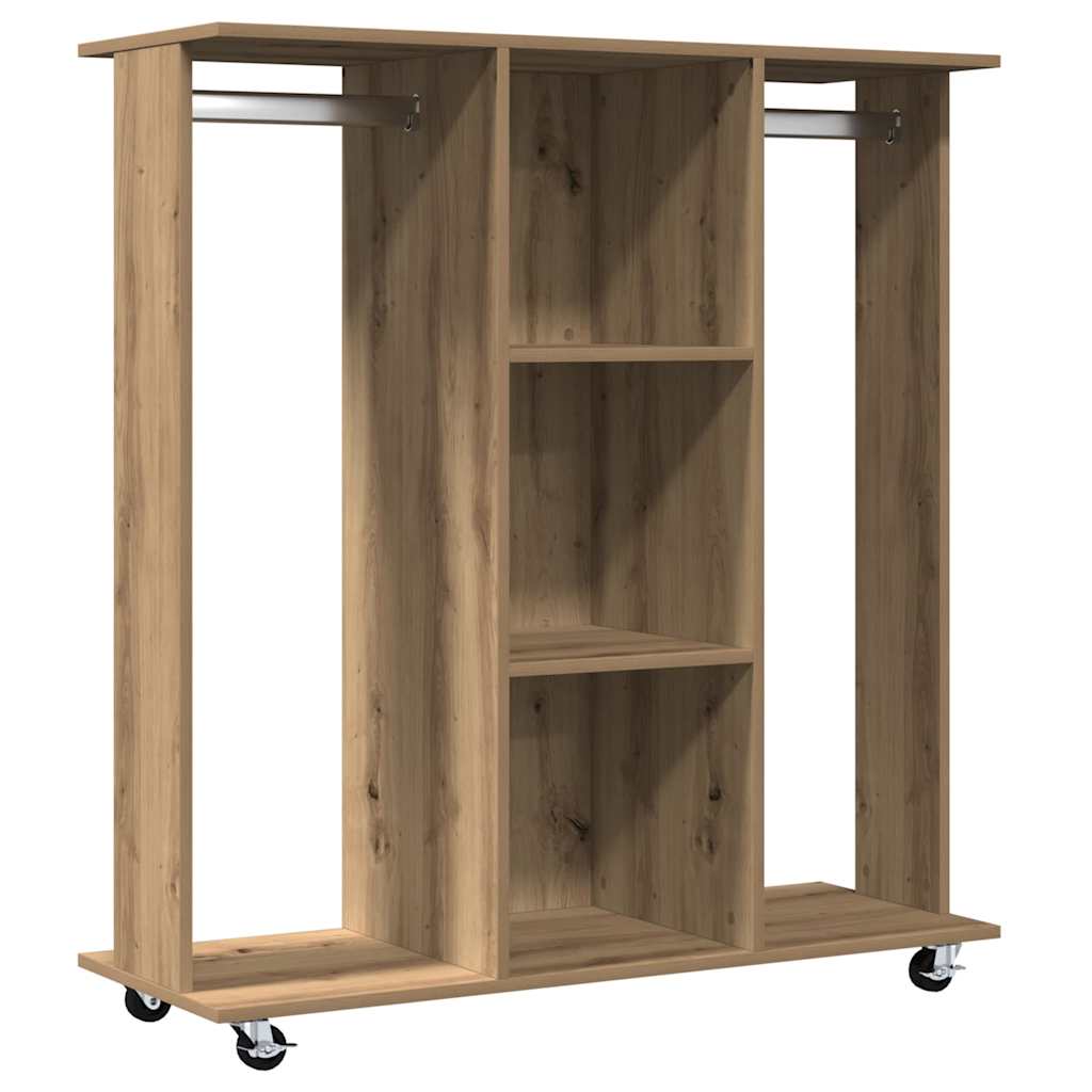 Kleiderschrank mit Regal Eiche handwerklich 102 x 38 x 110 cm