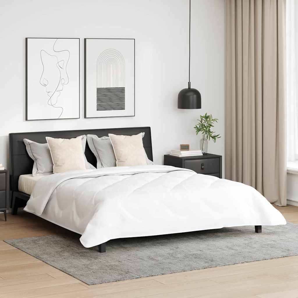 Bettdecke mit Kissen Argyle 3 pcs Weiß 240 x 200 cm Mikrofaser