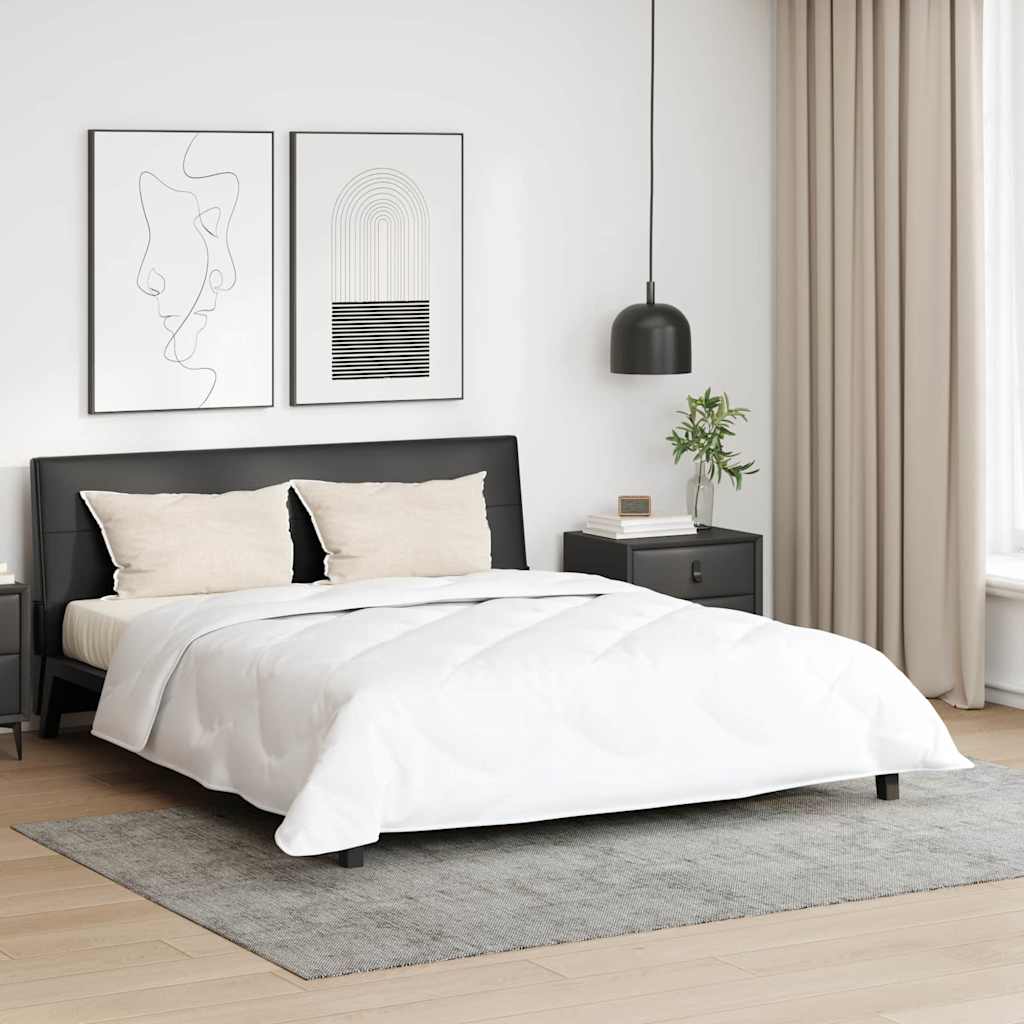 Bettdecke mit Kissen Argyle 3 pcs Weiß 200 x 220 cm Mikrofaser
