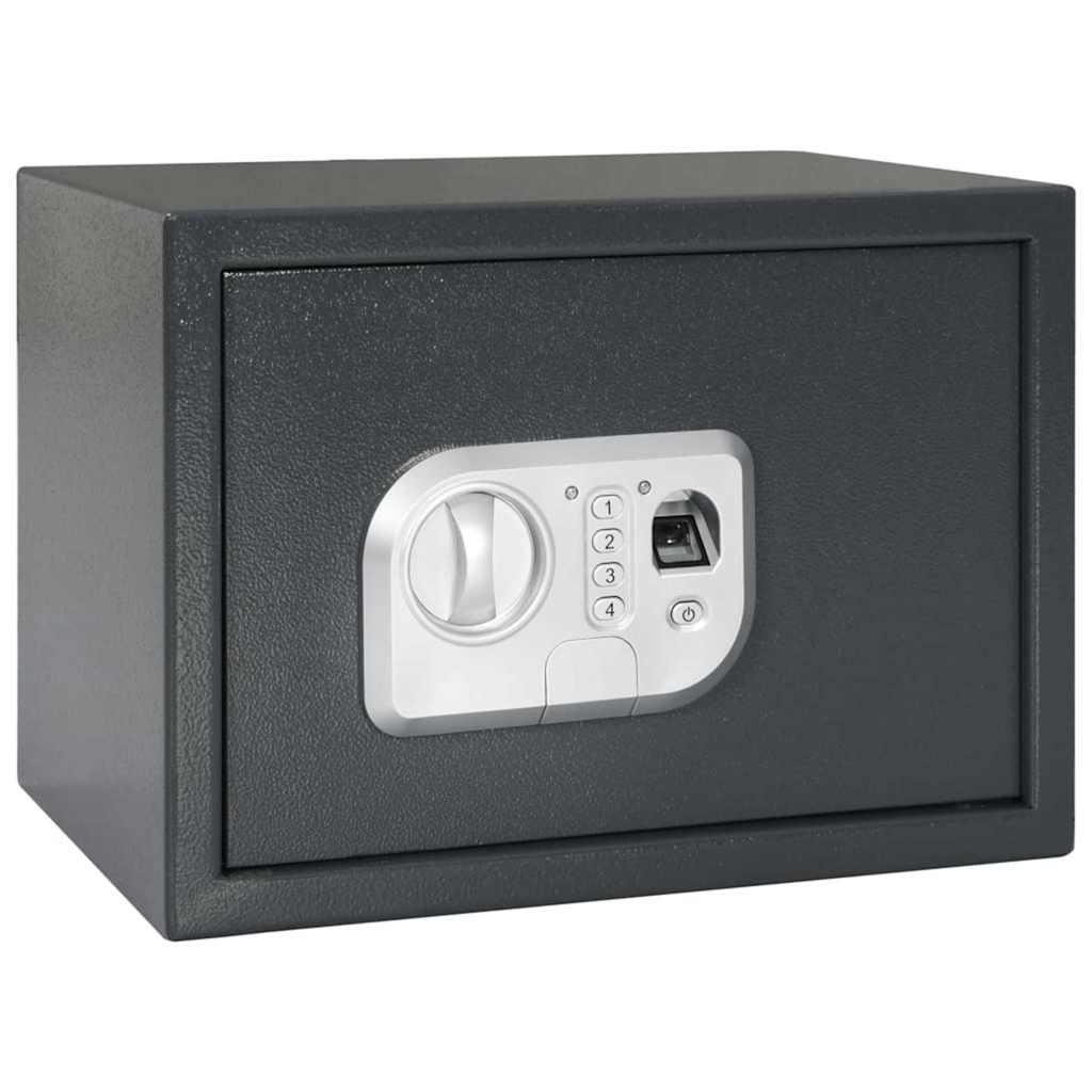 Digitaler Safe mit Schloss Dunkelgrau 25 x 35 x 25 cm Stahl