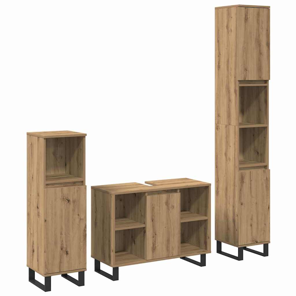 Badezimmermöbel Set 3 pcs Braun 30 x 30 x 180 cm Holzwerkstoff