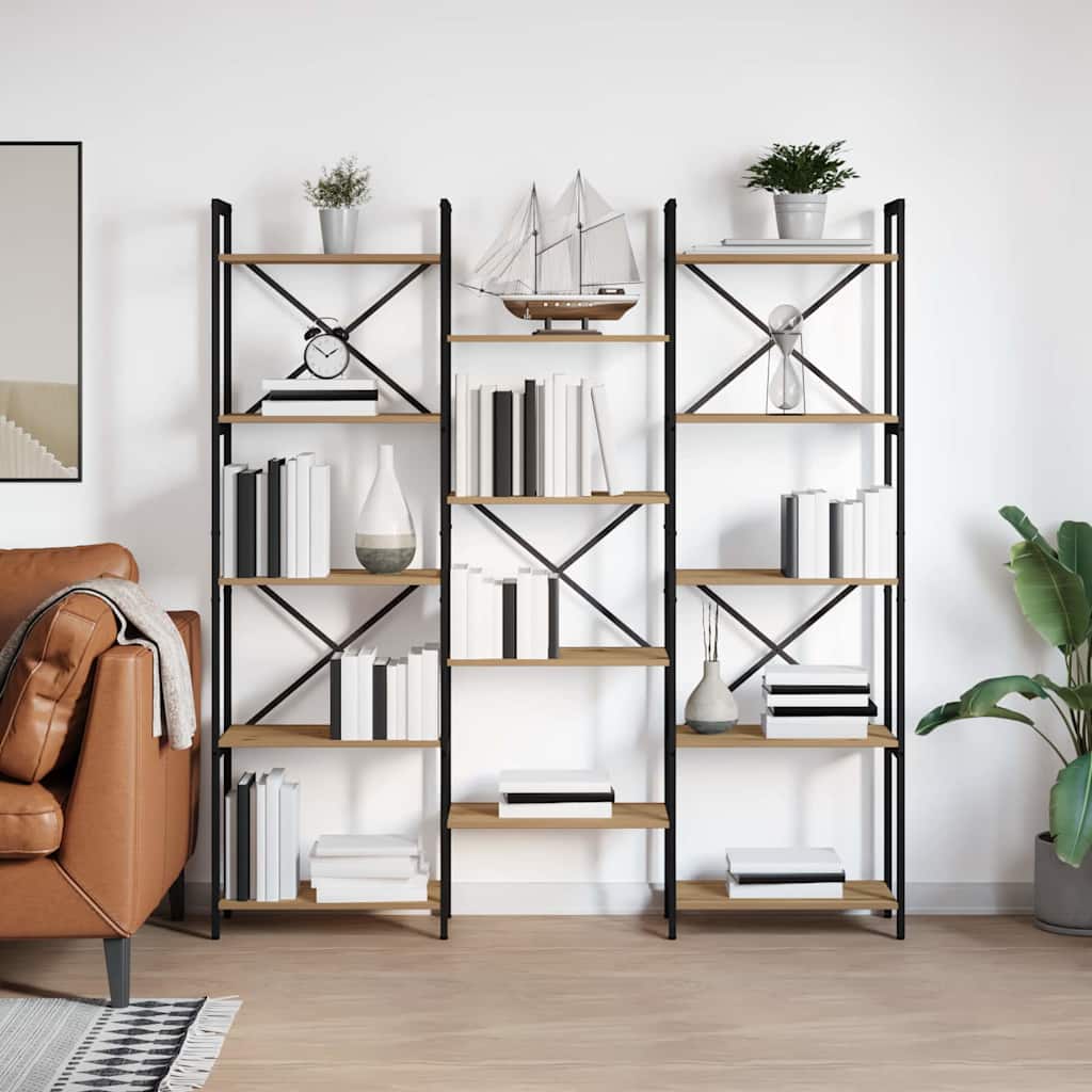 Regal Eiche handwerklich 156 x 25 x 167.5 cm Holzwerkstoff