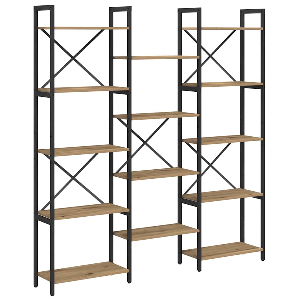 Regal Eiche handwerklich 156 x 25 x 167.5 cm Holzwerkstoff