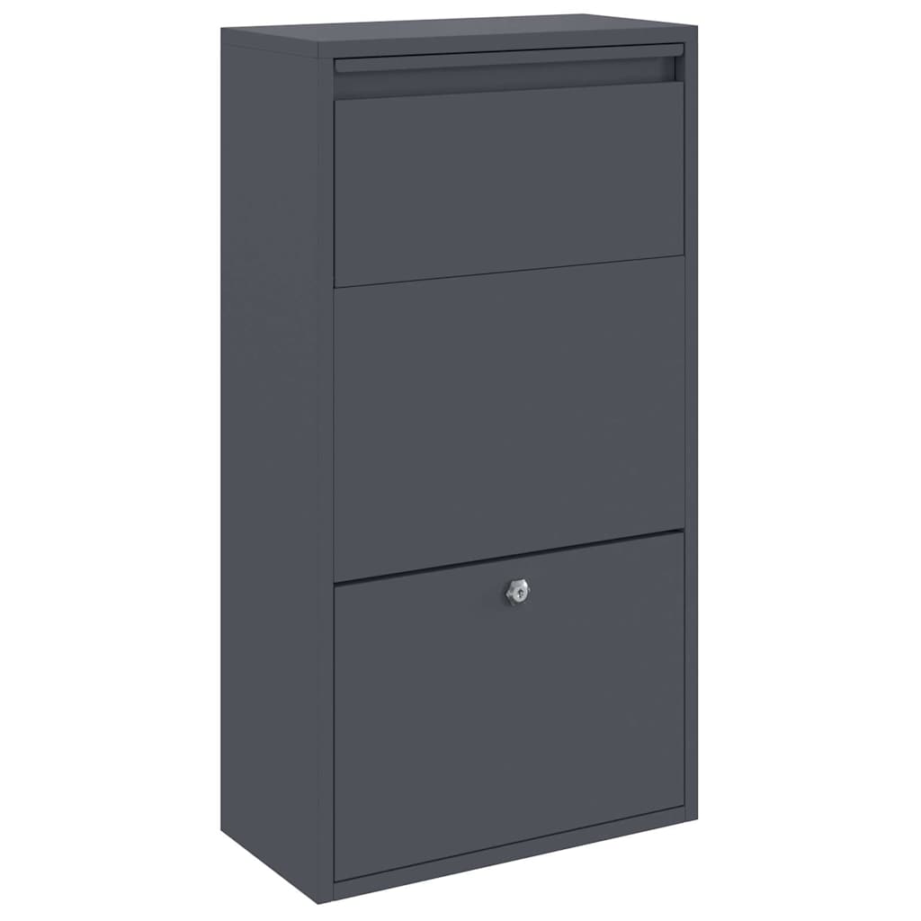 Paketdrop-Box mit Speicher Anthrazit 44 x 22 x 82 cm Stahl