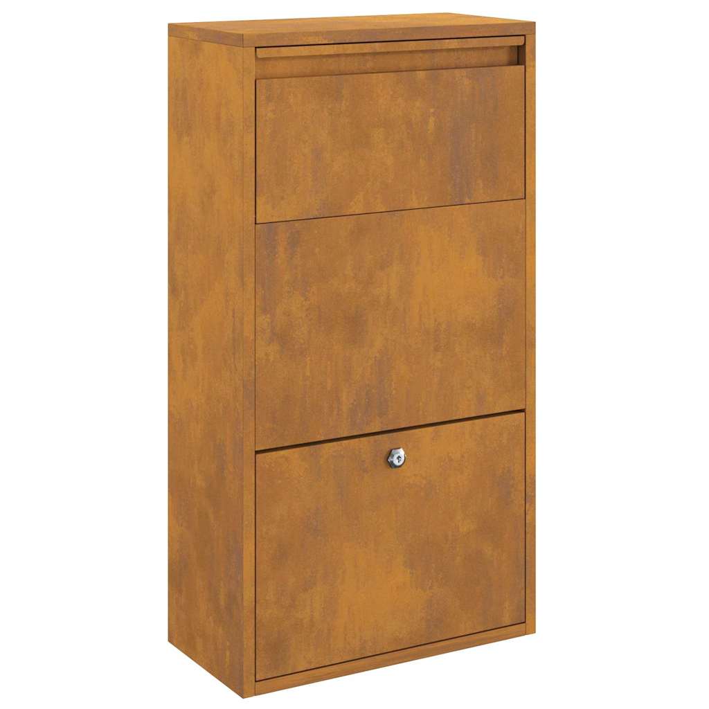 Paketdrop-Box mit Speicher mit Tür Braun 44 x 22 x 82 cm Stahl