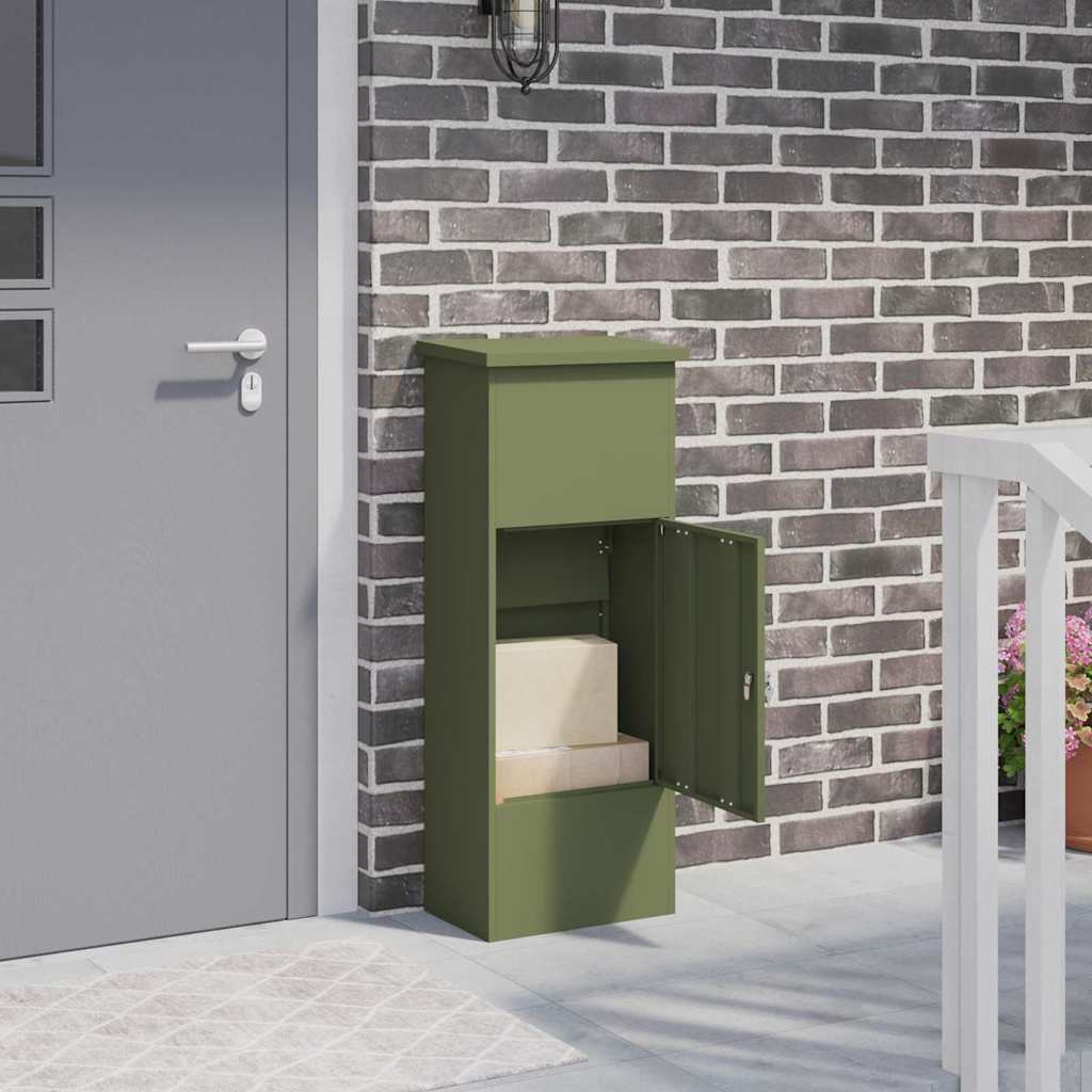 Paketdrop-Box Olivgrün 44,5 x 29 x 110,5 cm Stahl