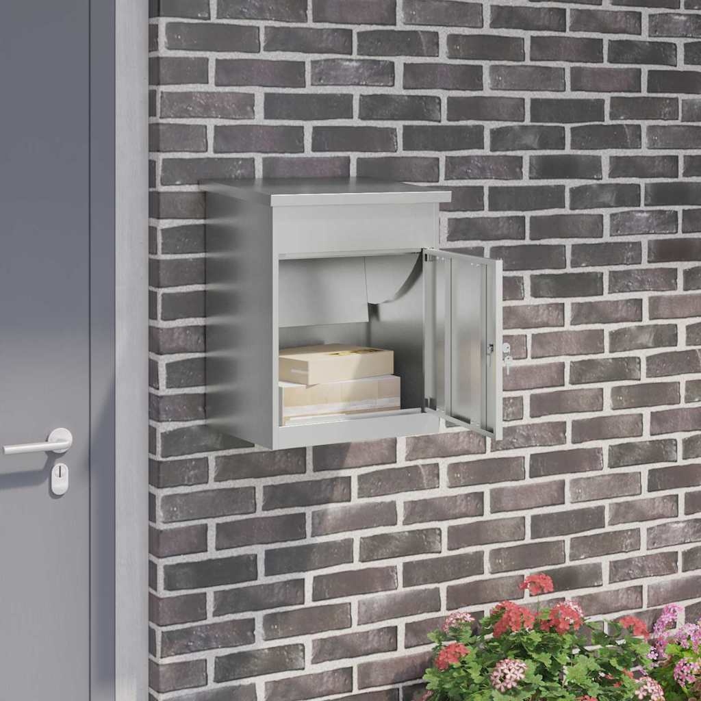 Paketdrop-Box Schwarz 44 x 35 x 59 cm Verzinkter Stahl